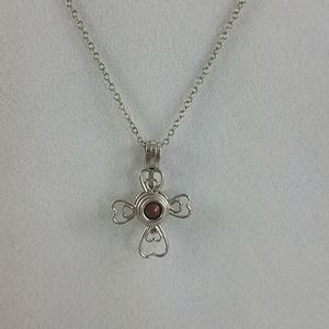Sterling Silver Cross Cage Necklace